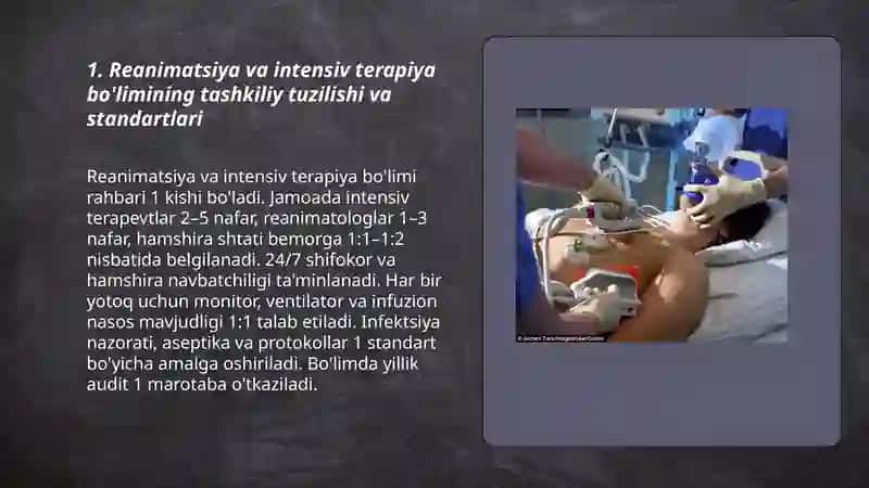 Reanimatsiya va intensiv terapiya bo'limlari 3