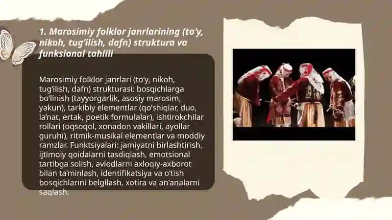 Marosim va nomarosim folklor janrlari folklor namunalari tahlili 3