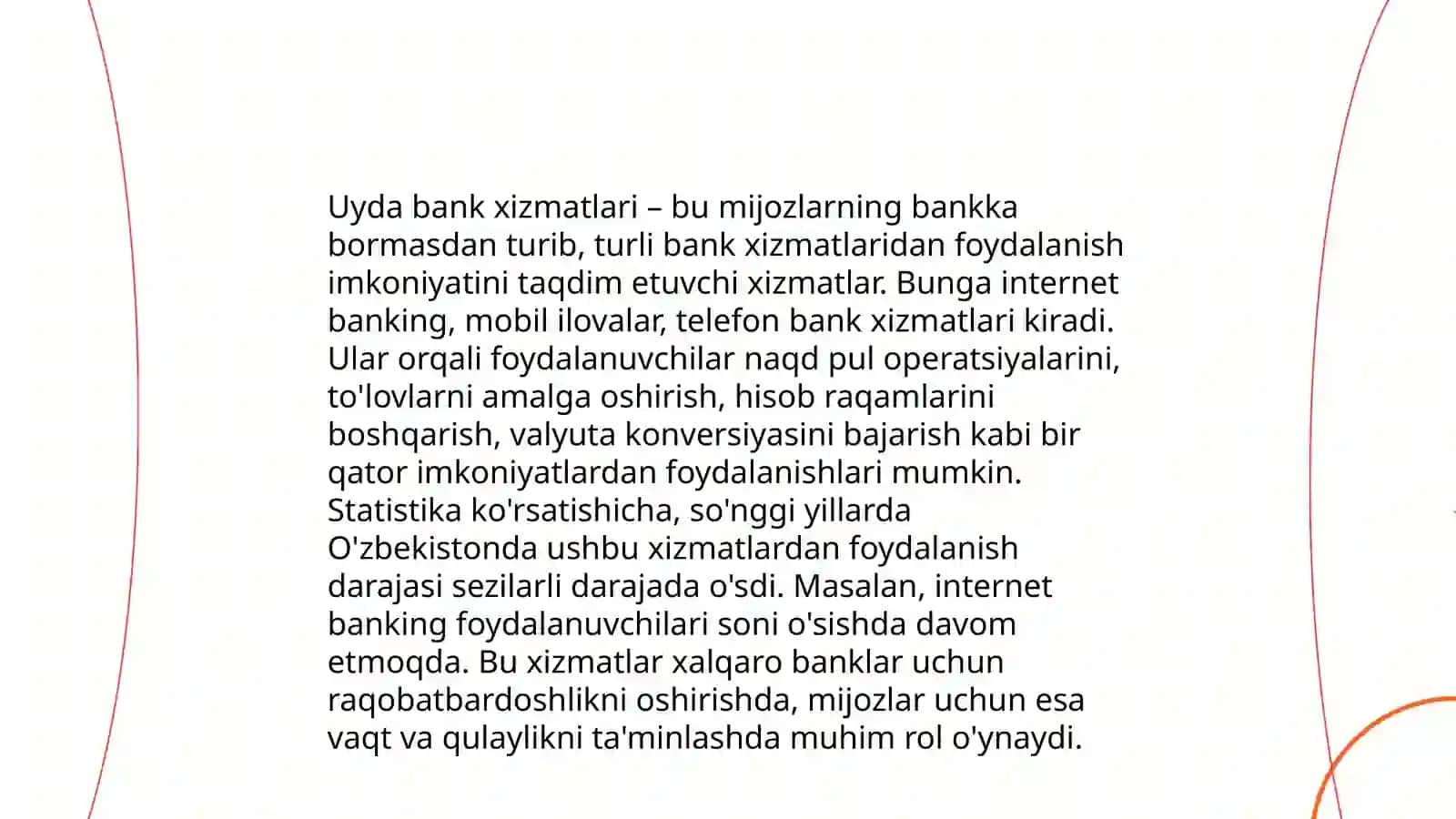 Bank xizmatlarni uyda va ish joyida ko'rsatish (home - banking) 3