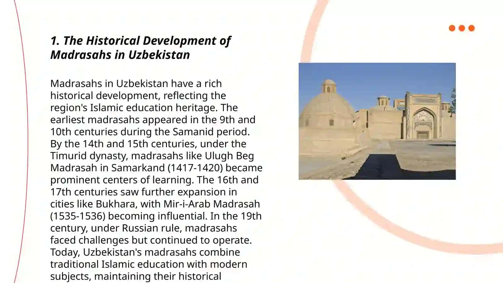O'zbekistonning madrasa tipidagi tarixiy obidalari 3