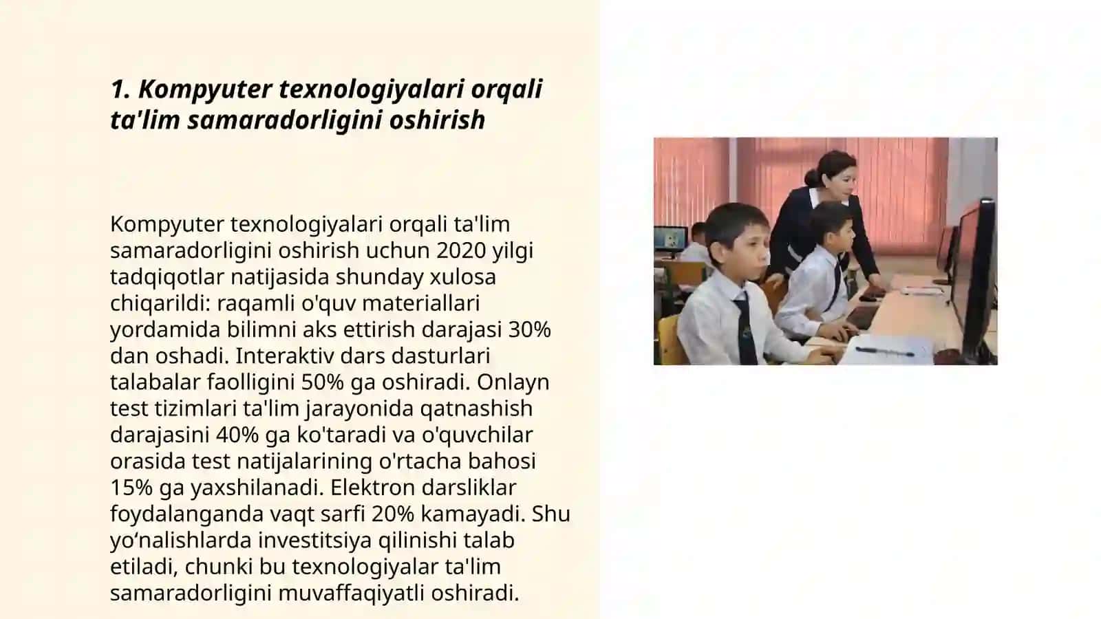 Talimning kompyuter imkoniyatlari orqali rivojlanishi 3