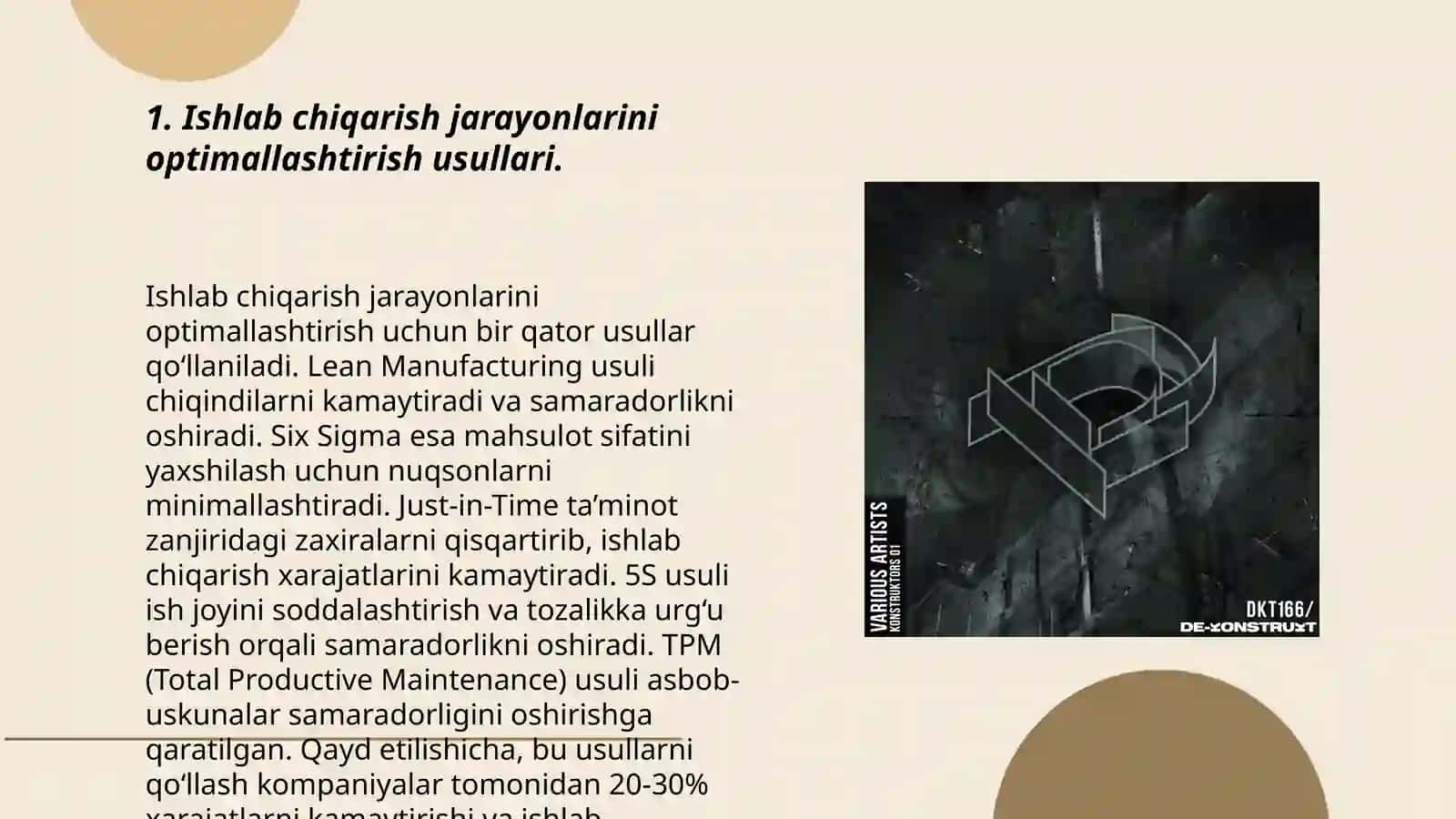 Ishlab chiqarish jarayonlarini optimallashtirish usullari 3