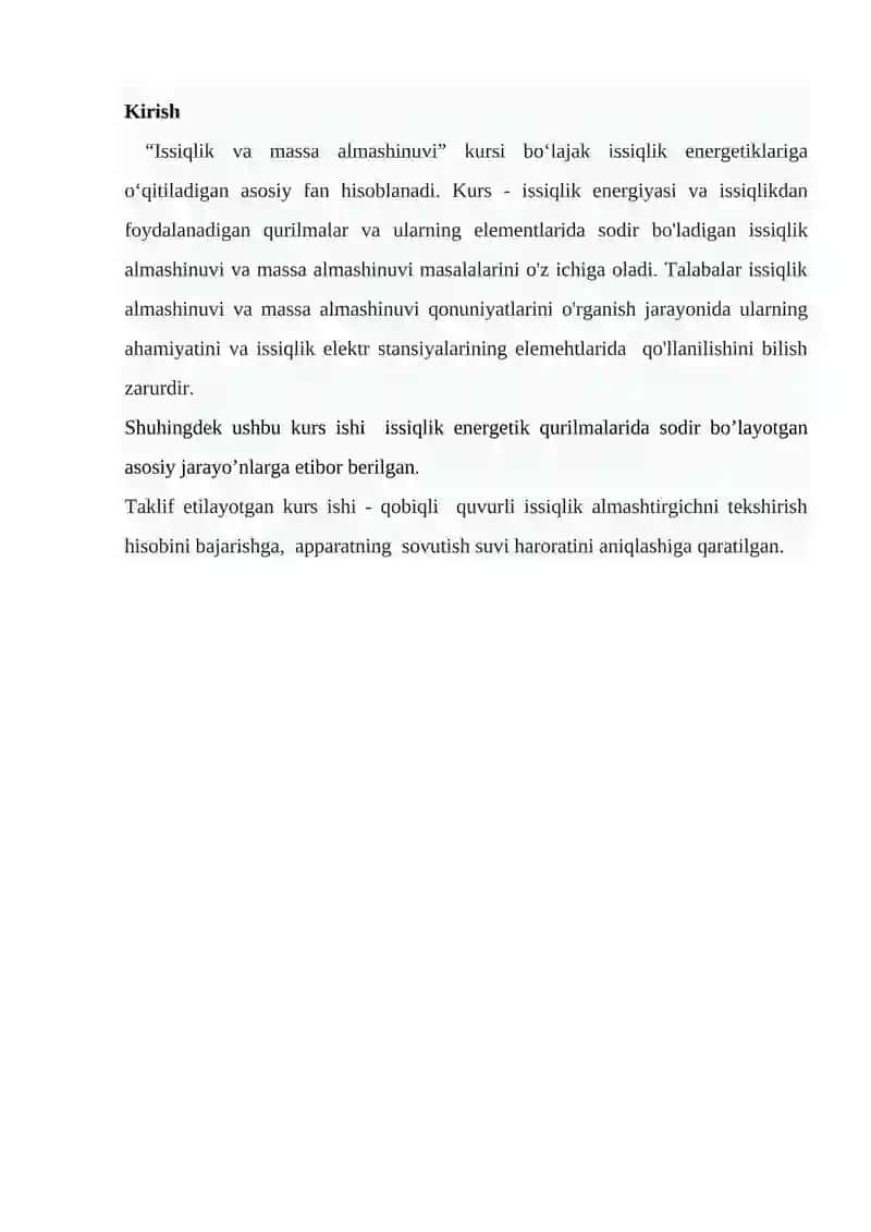 Issiqlik va Massaalmashinuvi 3