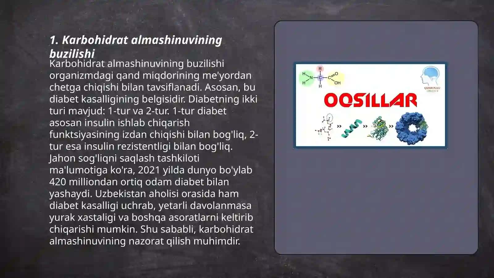 Ochlikda karbinduvlar,yog‘lar va oqsil almashinuvining buzilishi 3