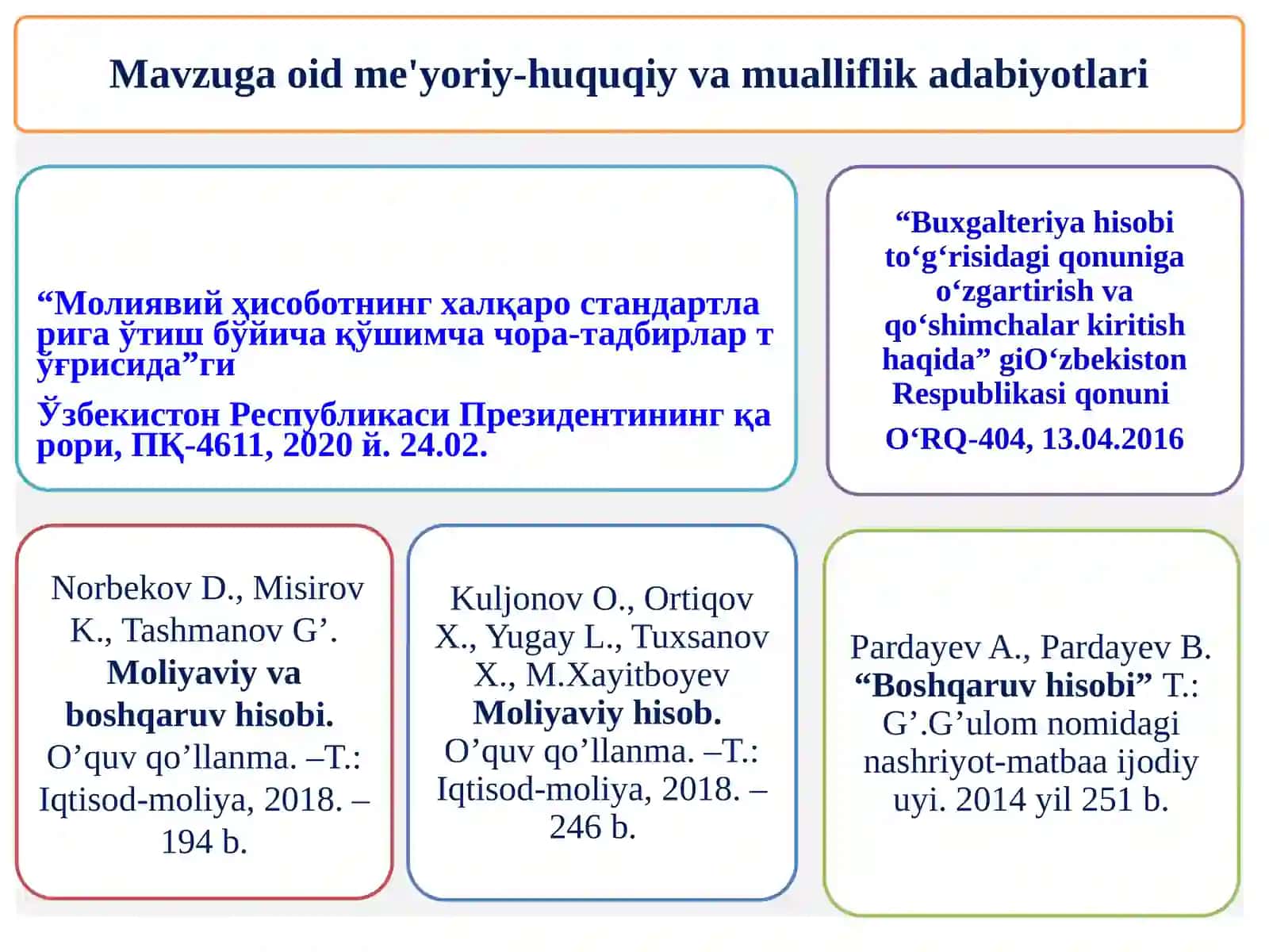 Молиявий ҳисоботнинг мақсади ва унинг таркибий қисмлари 3