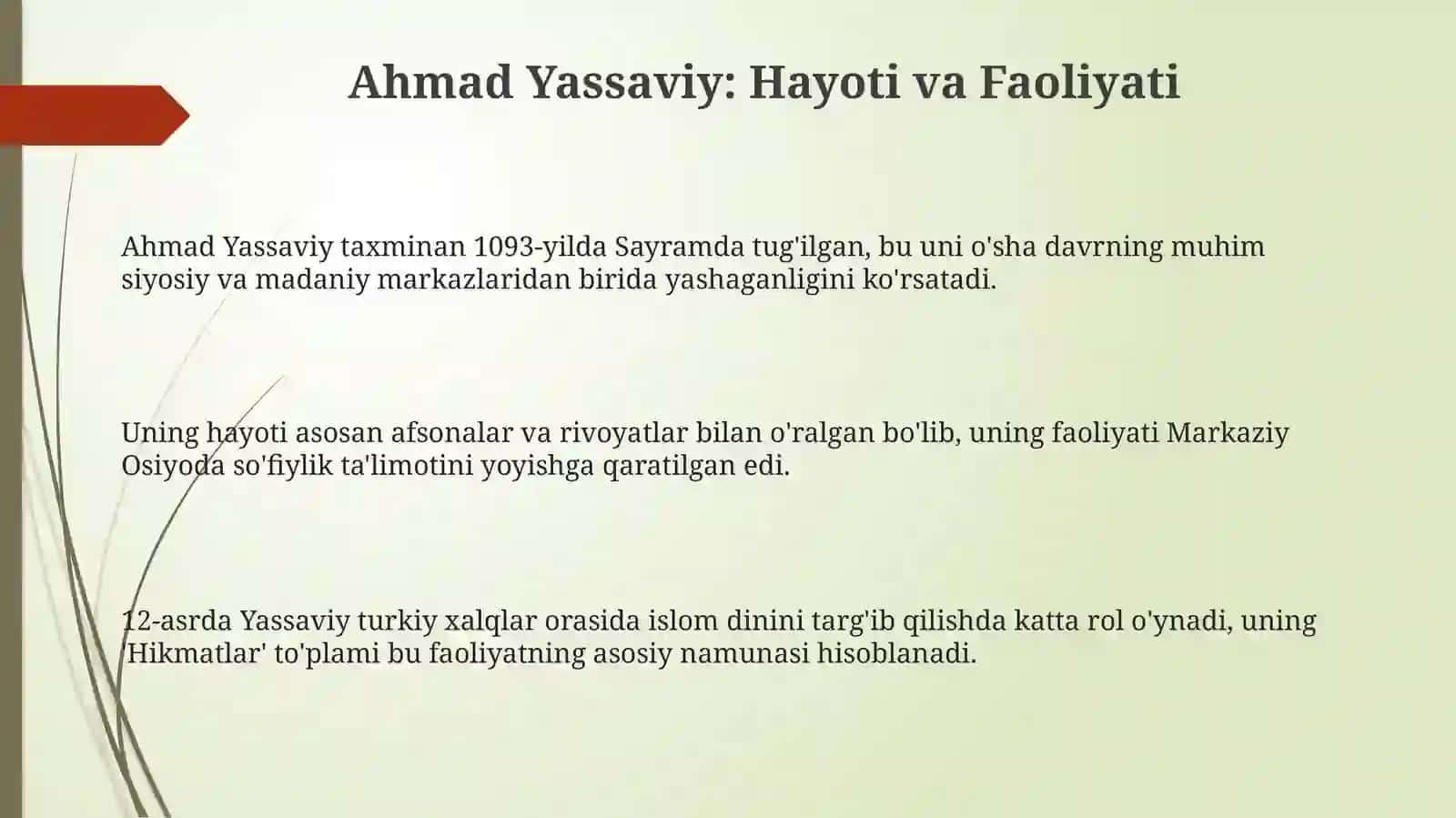 Ahmad Yassaviyning pedagogik gʻoyalari 3