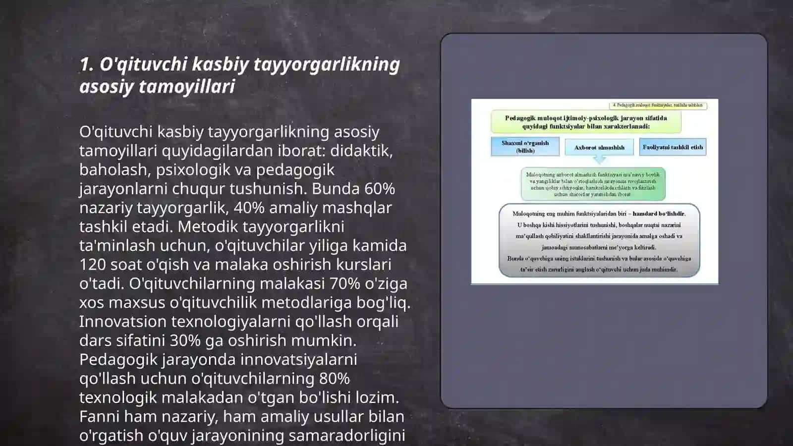 Pedagogik faoliyatni amalga oshirish uchun o'qituvchining kasbiy tayyorgarligi 3