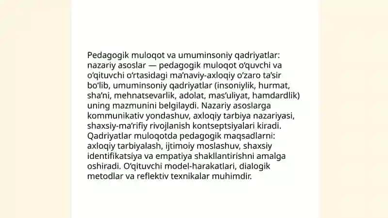 Pedagogik muloqotda umuminsoniy qadriyatlarning ustuvorligi 3