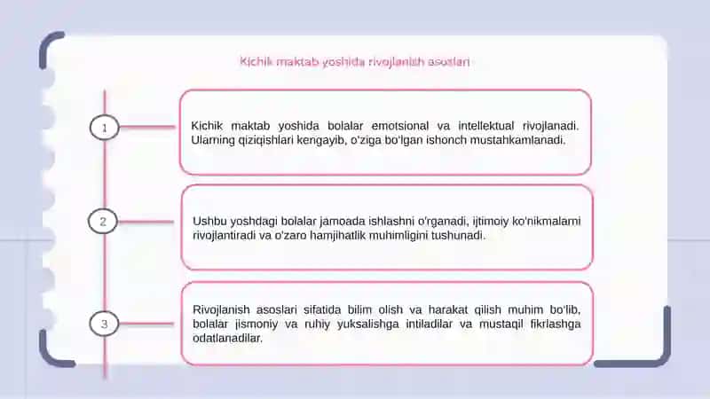 Kichik maktab bola yoshida rivojlanish xususiyatlari 3