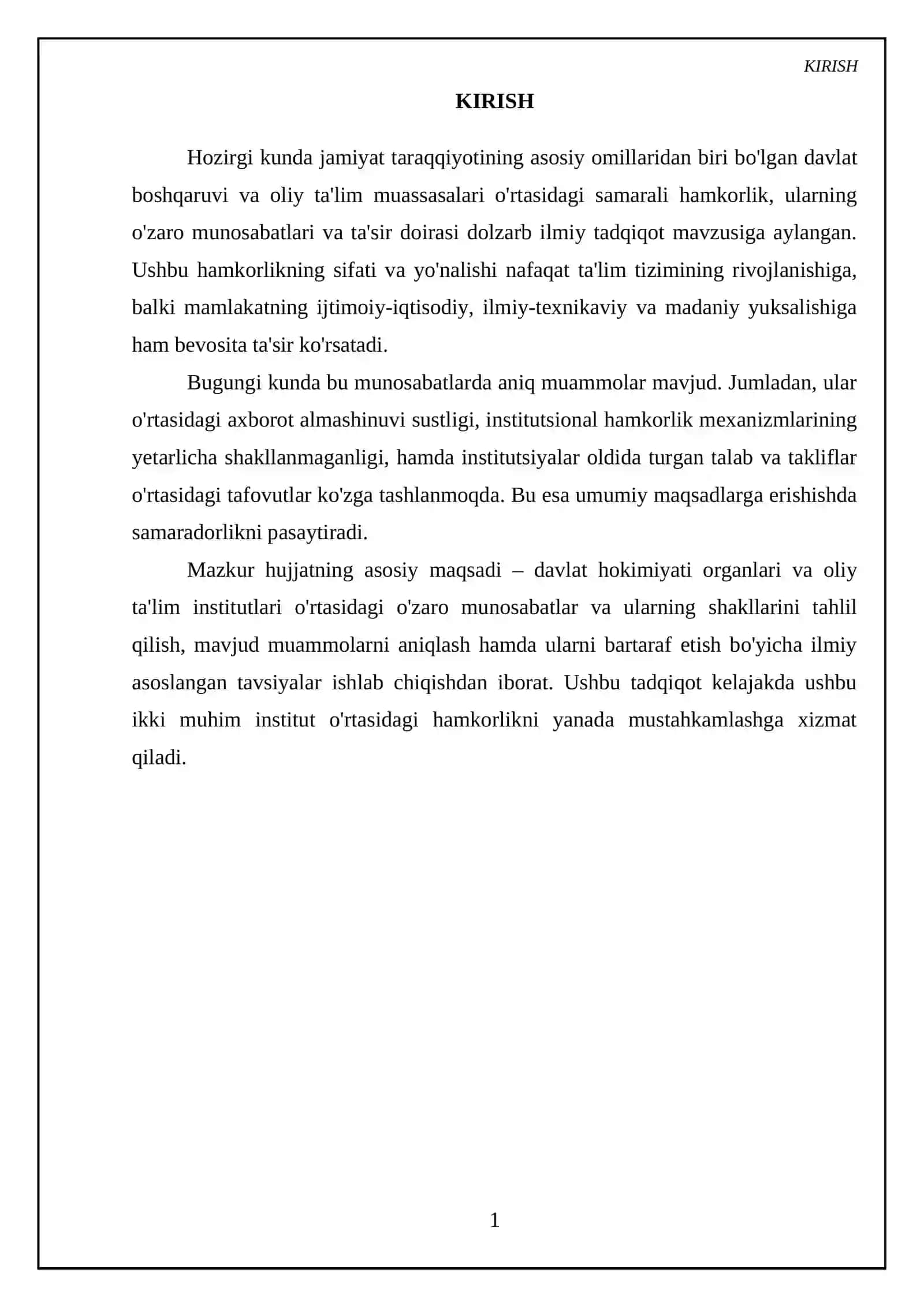 Meyor va institutlarning o'zaro hatti harakati 3