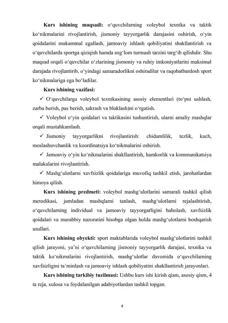 Voleybolning sport maktablarida mashgʻulotlarni tashkil qilish metodikasi 3