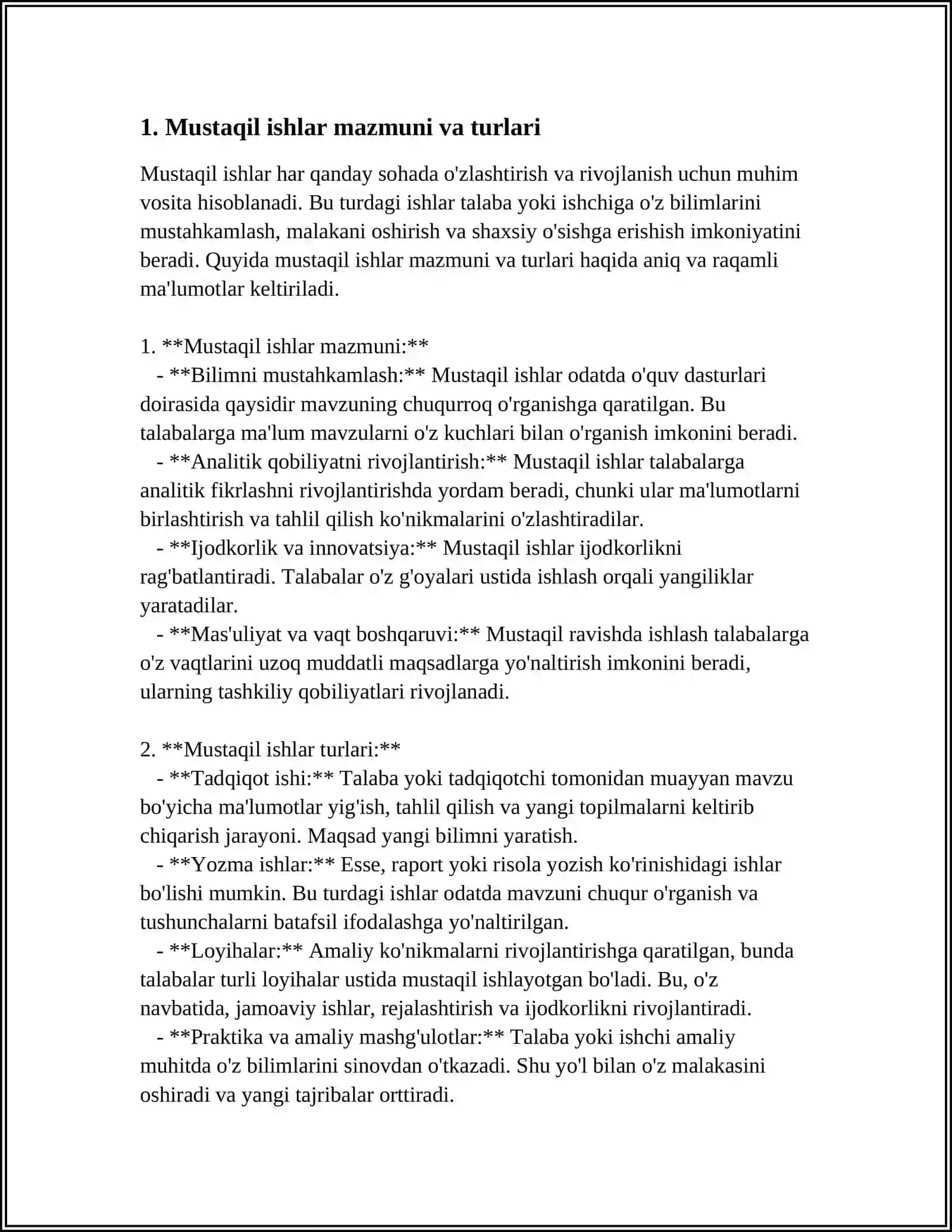 ONA TILI VA OQISH SAVODXONLIGI DARSLARIDA MUSTAQIL ISHLARNI TASHKIL QILISH 3