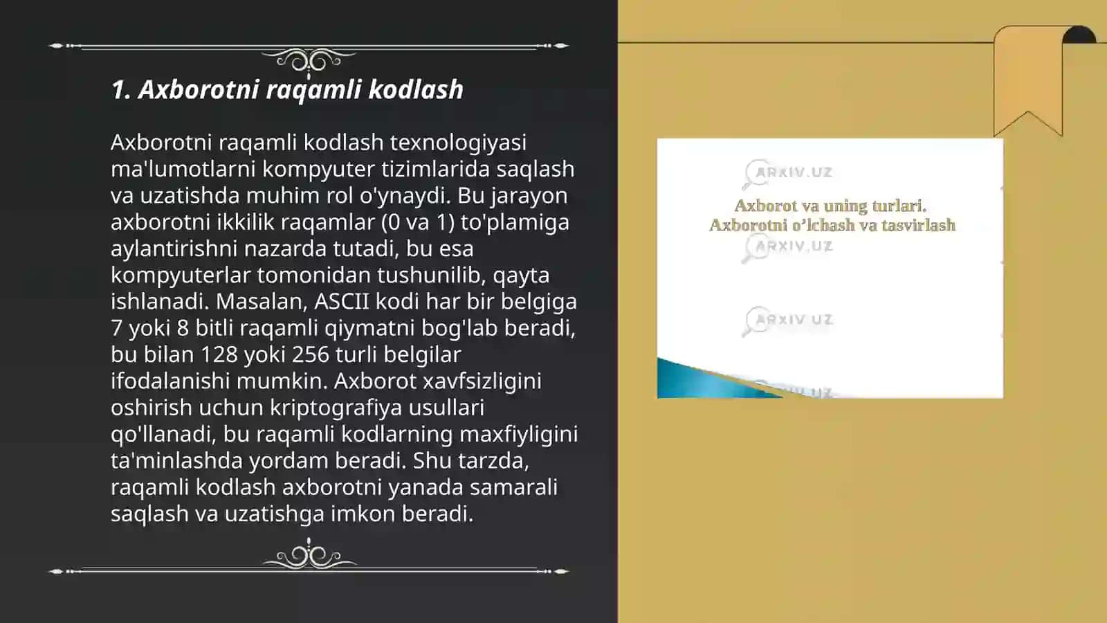 Axborotni kodlash turlari 3
