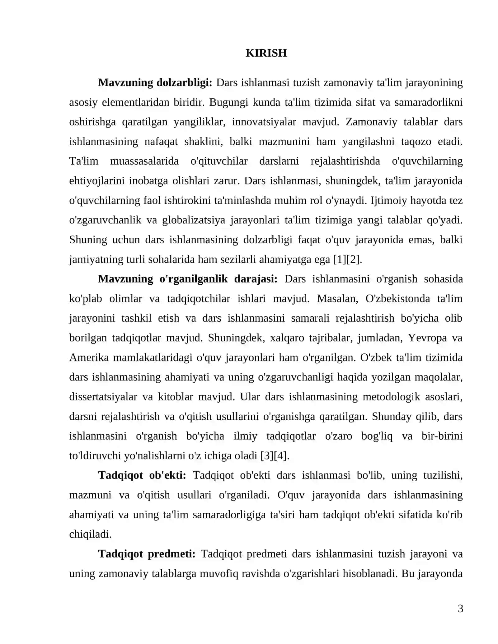 "Dars ishlanmasi tuzishning zamonaviy talablari" 3
