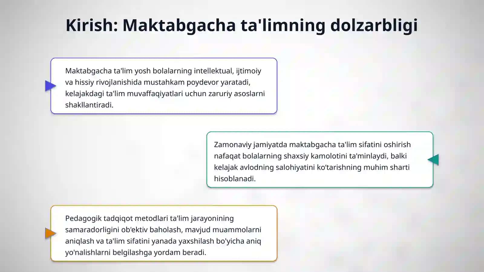Maktabgacha ta'lim-tarbiyani tashkil etish fanining tadqiqot metodlari 3