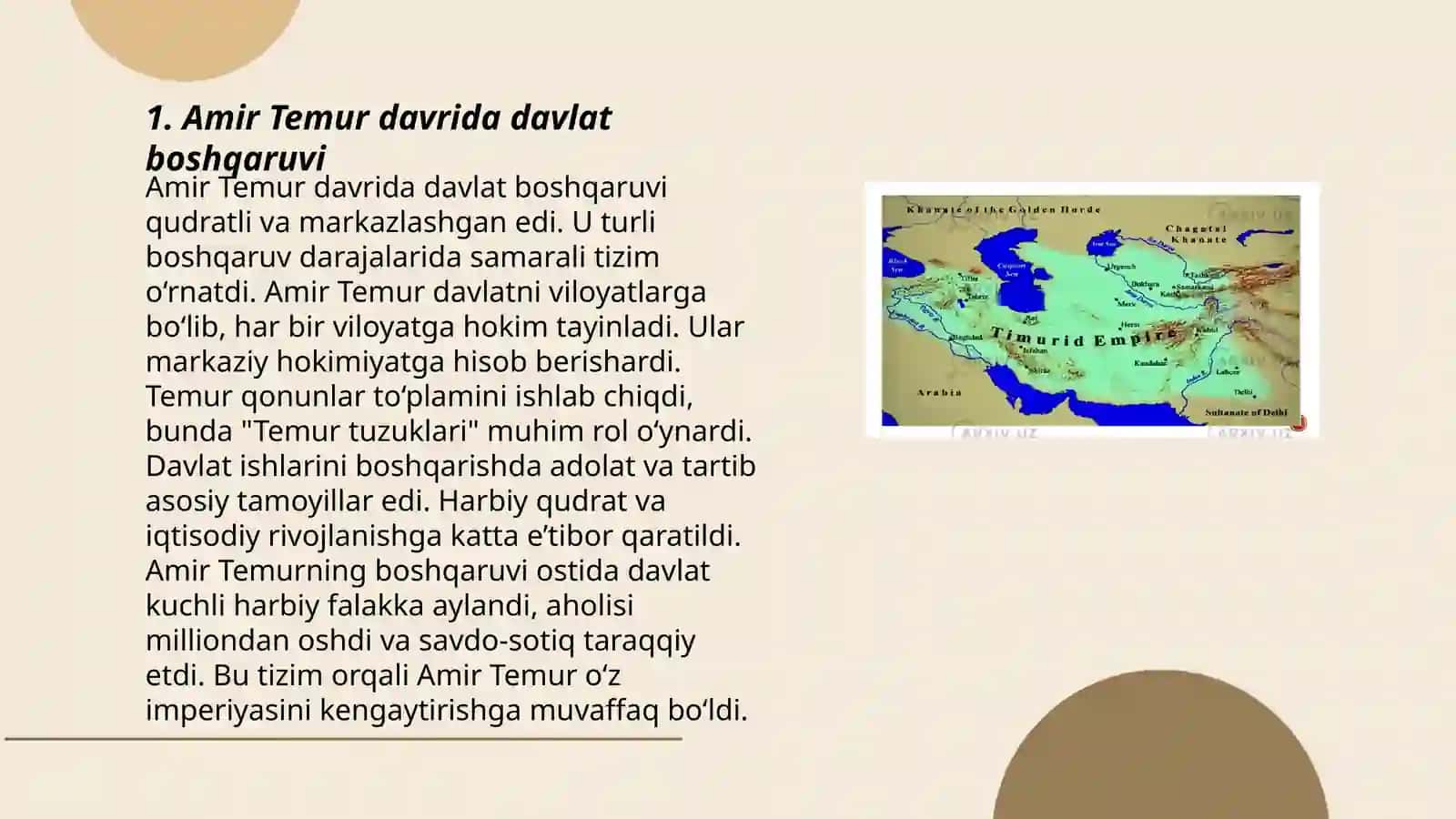 Amir Temur davrida davlat boshqaruvi 3