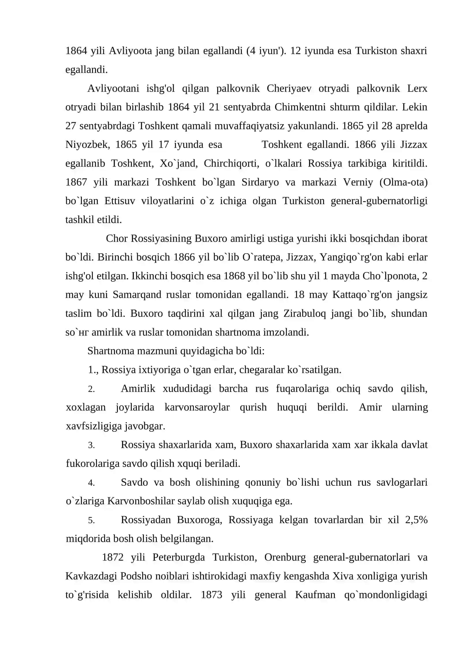 Rossiya imperiyasining O`rta Osiyoni istilo qilishi tarixiy geografiyasi 3