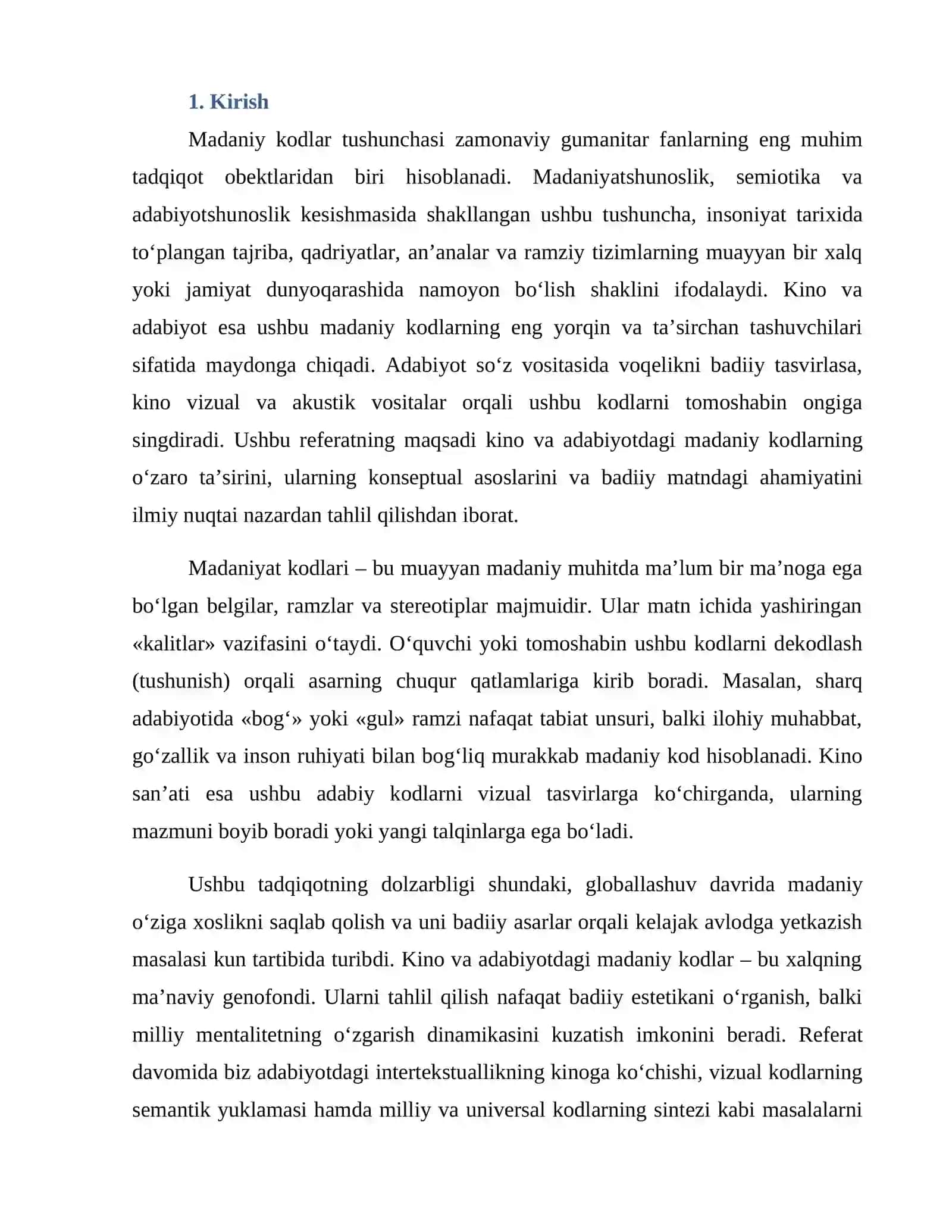 Kino va adabiyotda madaniy kodlar: Intertekstuallik va vizual bayon etish dialektikasi 3