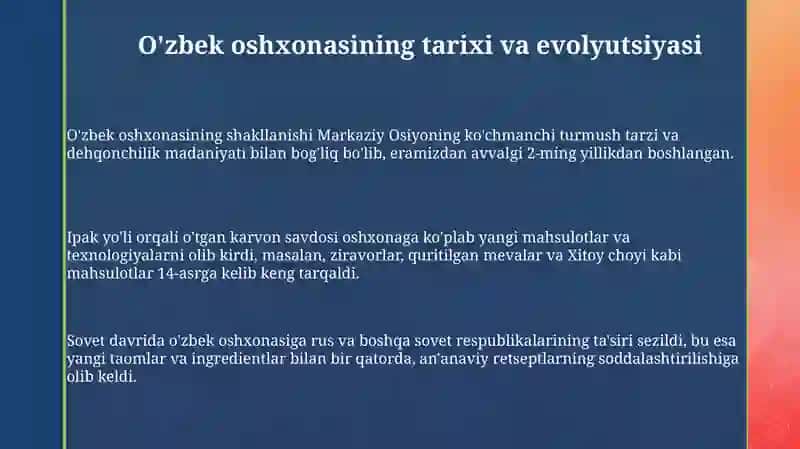 O'zbek xalqining taom tayyorlash an'anasi 3