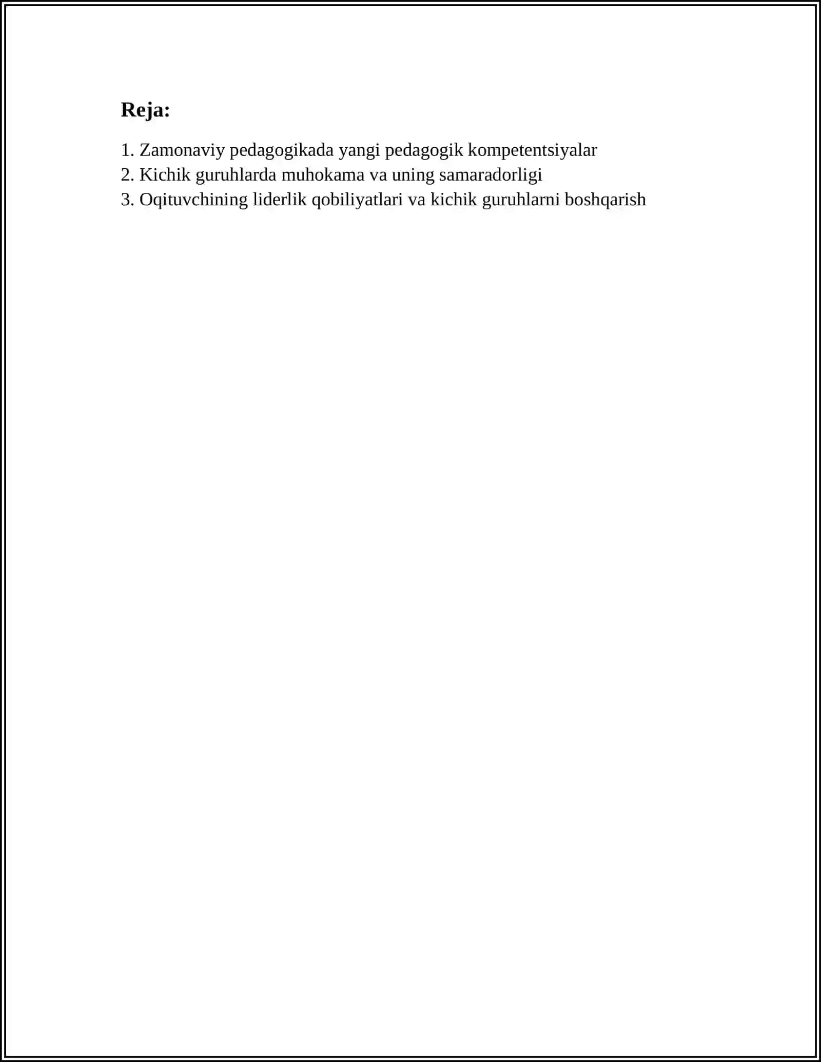 Zamonaviy Pedagogikada Pedogoglik Kasbi 3