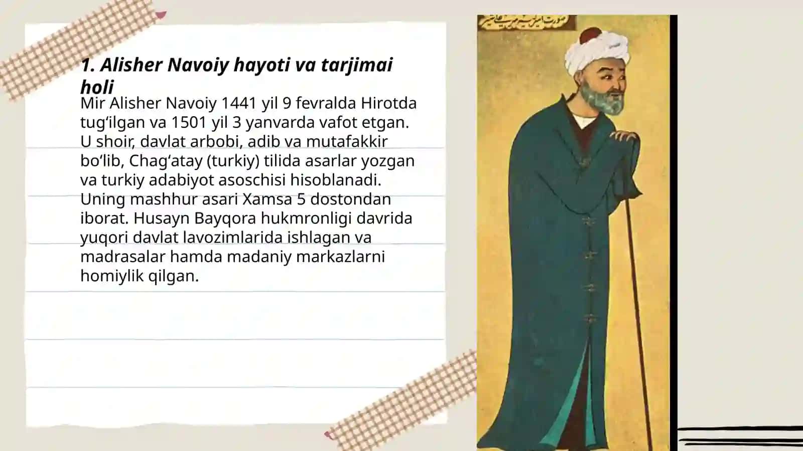 Alisher Navoiy hayoti va tarjimai holi 3