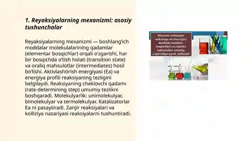 Kimyoviy reyaksiyalarning mexanizmi 3