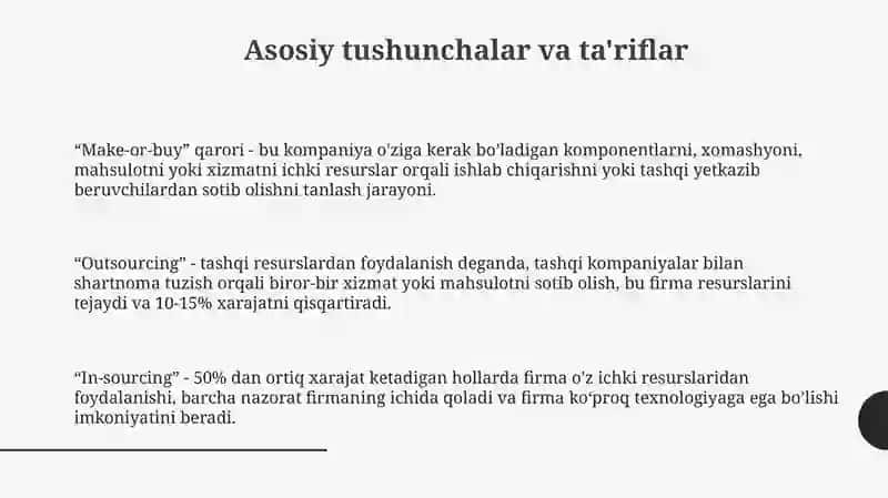 Tayyorlash yoki sotib olish qarorini tahlil qilish 3