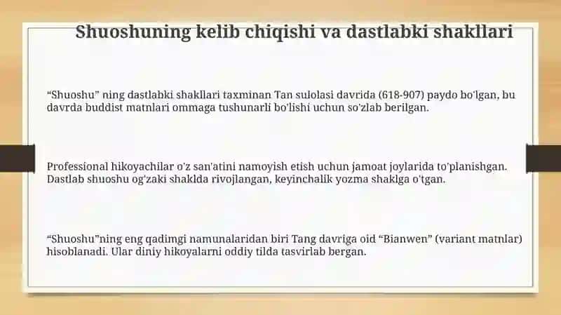 Shuoshu janrining paydo bo`lishi va taraqqiyoti 3