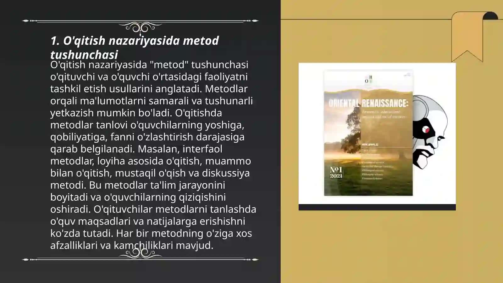 O'qitish nazarayasida metod va metodik usul tushunchasi 3