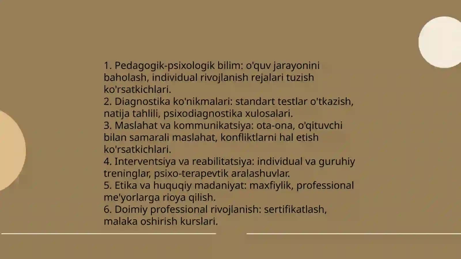 Maktab Psixologning professional faoliyatni samaradorligi ko'rsatkichlari va shartlari 3