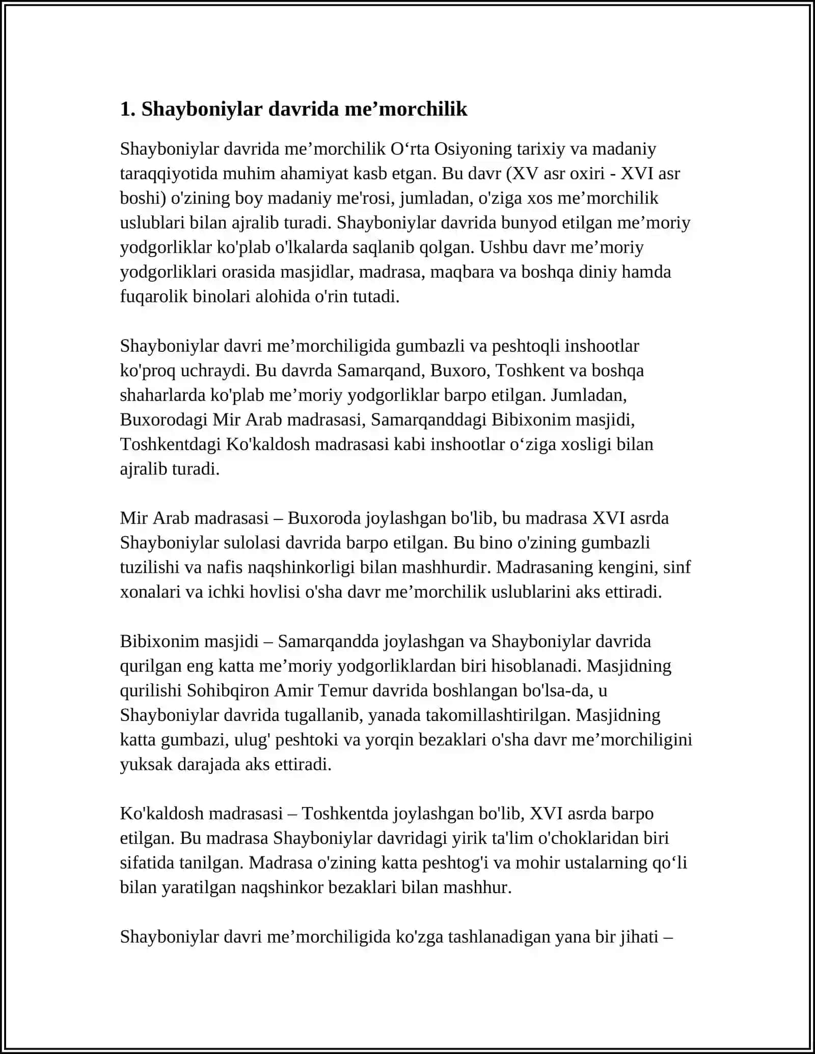 SHAYBONIYLAR VA ASHTARXONIYLAR DAVRIDA MADANIY HAYOT 3