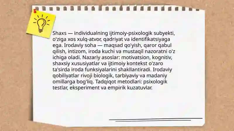 Shaxs va uning irodaviy sohasi 3