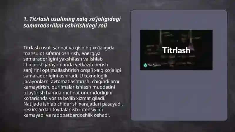 Titrlash usulining xalq xojaligidagi ahamyati 3