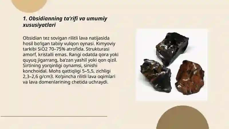 Obsidian minerali haqida 3