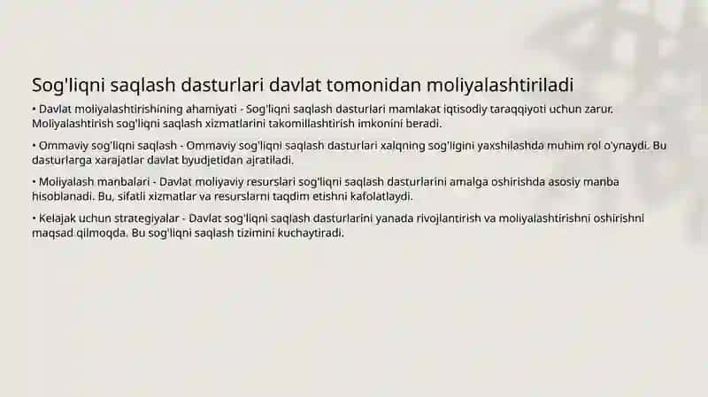 Sog'liqnisaqlash sohasidagi davlatning ijtimoiy-siyosati 3