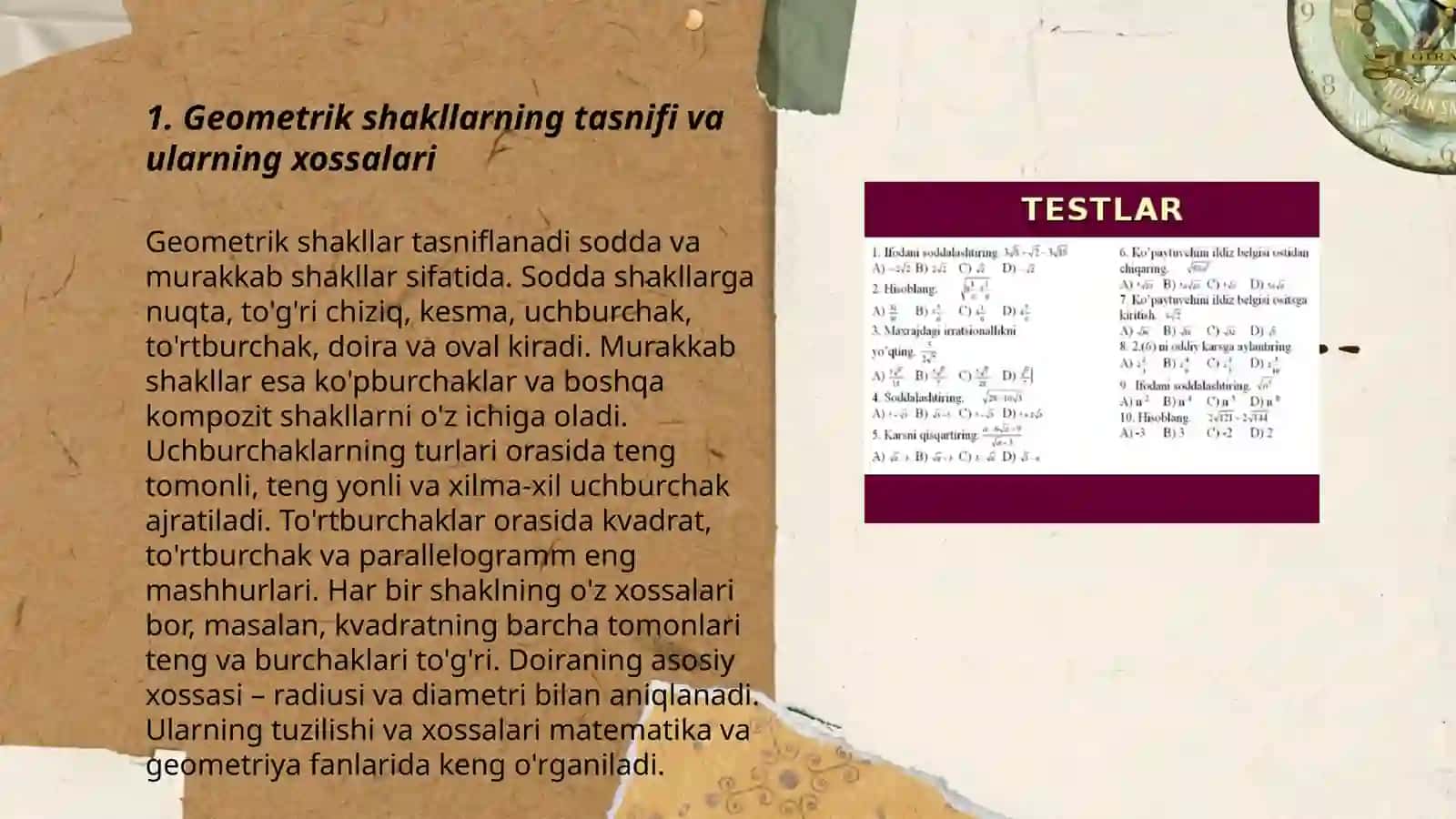 Geometrik masalalar yechish metodlari haqida 3