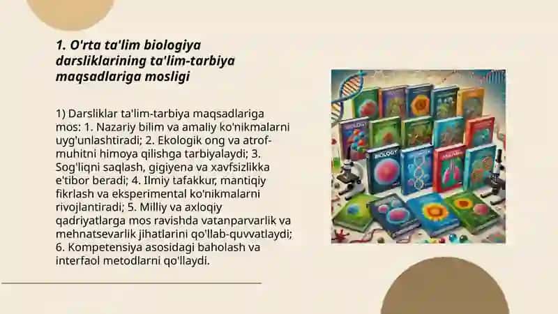 O'rta ta'lim maktabning biologiya darsliklari taxlili 3