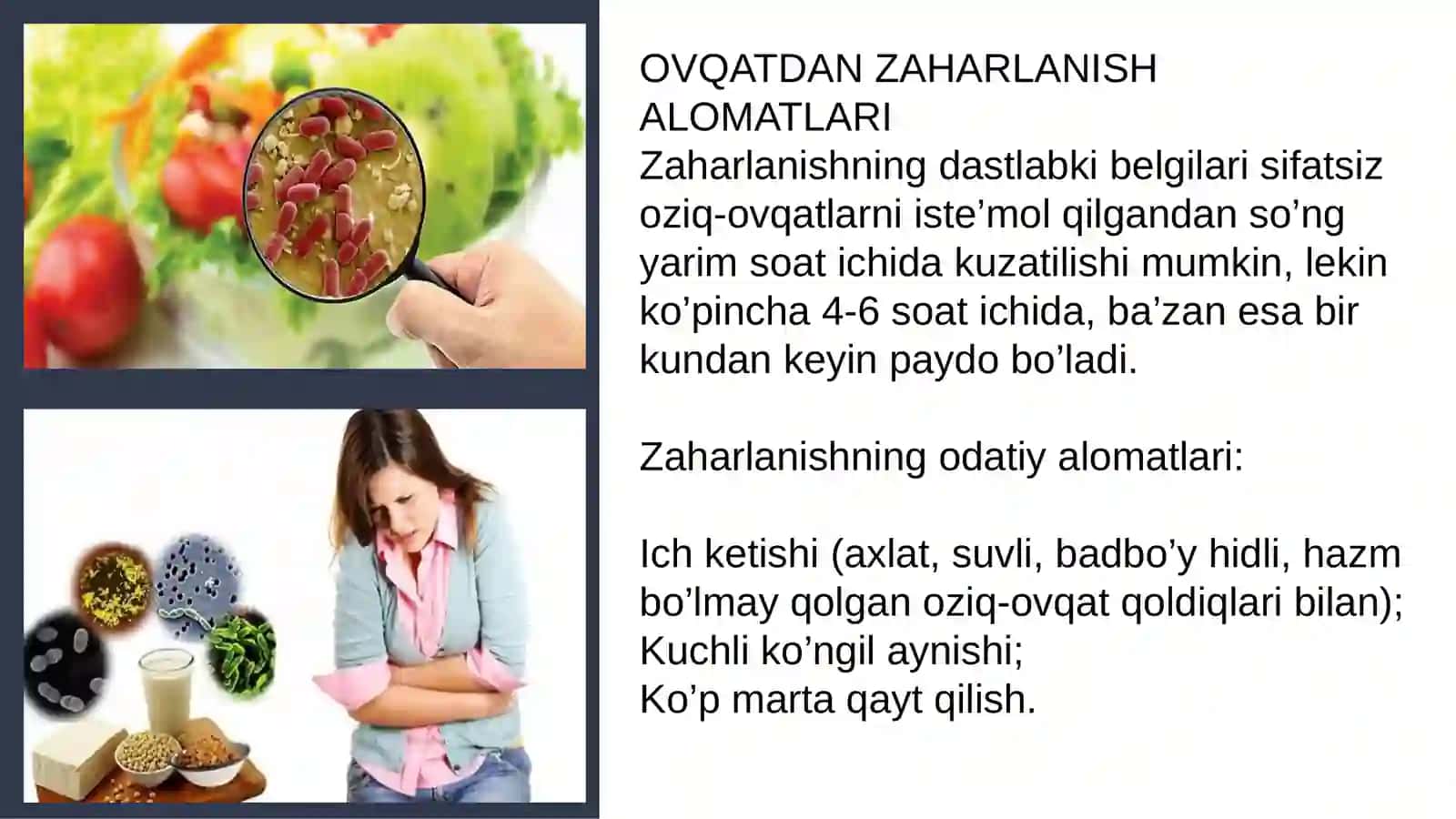 Ovqatdan zaharlanishlar va ularni oldini olish choralari 3