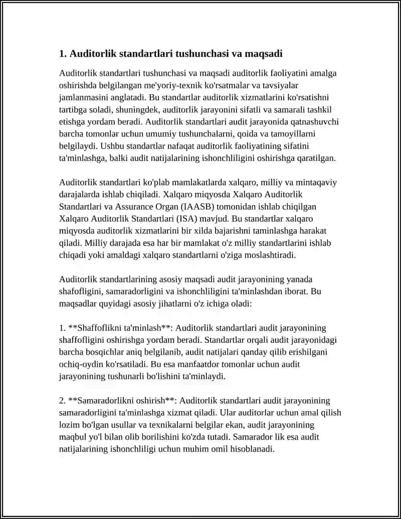 AUDITORLIK STANDARTLARI TARKIBI 3
