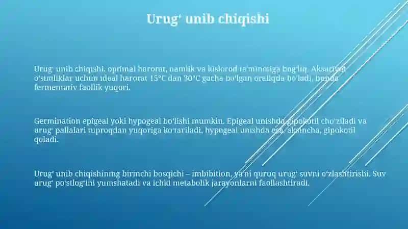Urug' unib chiqishi 3