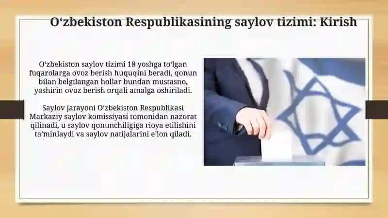 O‘zbekiston Respublikasi Saylov Tizimining Asosiy Tamoyillari 3