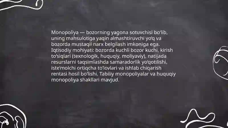 Monopoliyalarning iqtisodiy asosi va ularning turlari 3