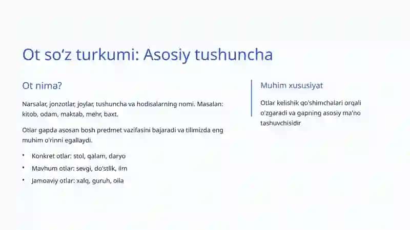 Soʻz turkumlari oʻzaro munosabati 3