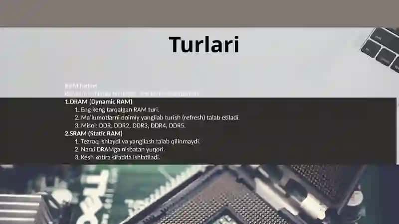 Operativ xotira (RAM) haqida 3