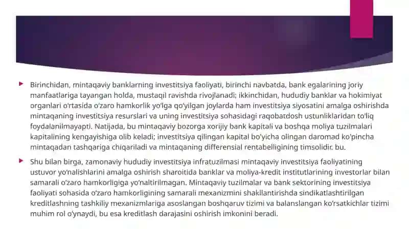 Banklarning investitsiya faoliyatida kapital qurish 3