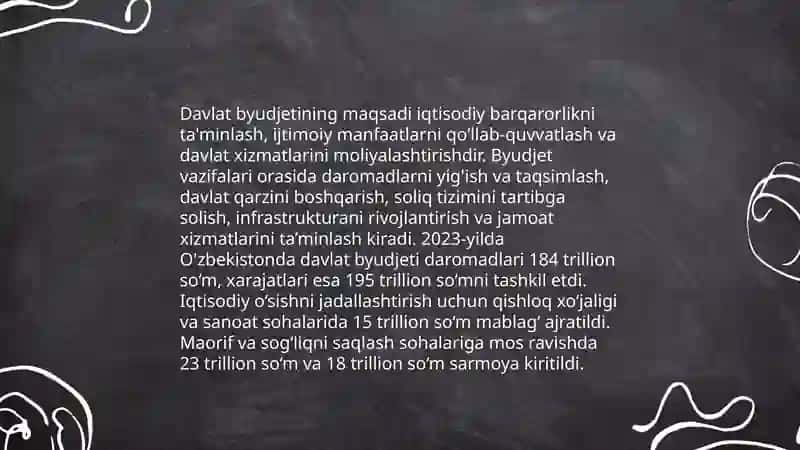 Davlat byudjeti xarajatlari tizimi 3