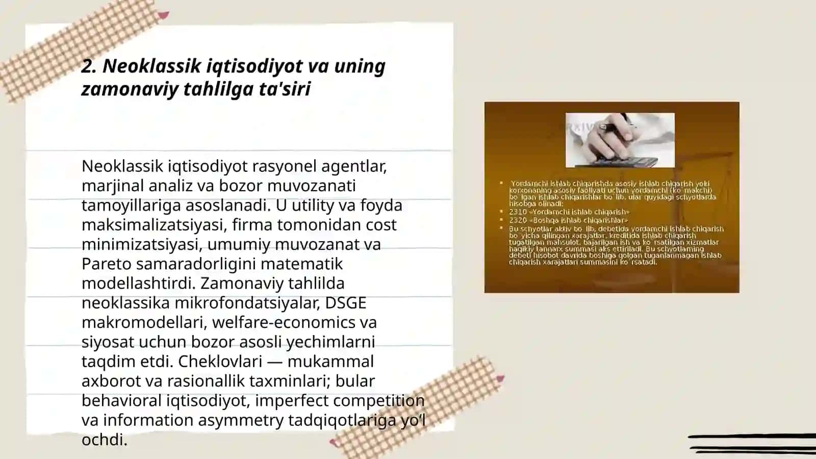 Neoklassik iqtisodiyot va uning zamonaviy tahlilga ta'siri 3