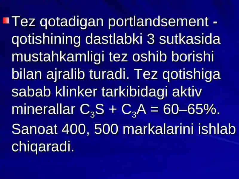 Portlandsementning maxsus turlari 3