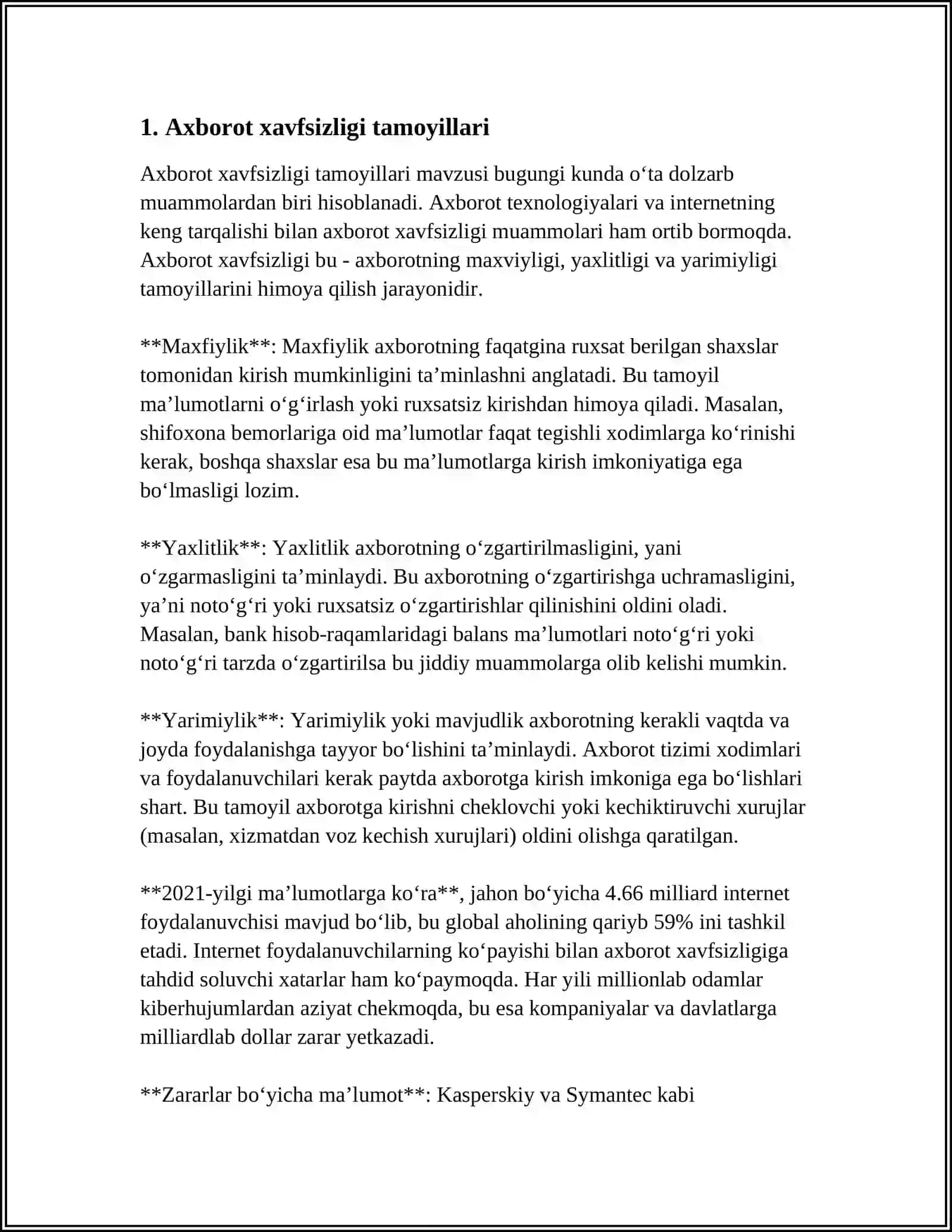 XAVFSIZLIKNI TAMINLASH TAMOYILLARI VA USLUBLARINI TAHLIL QILISH 3