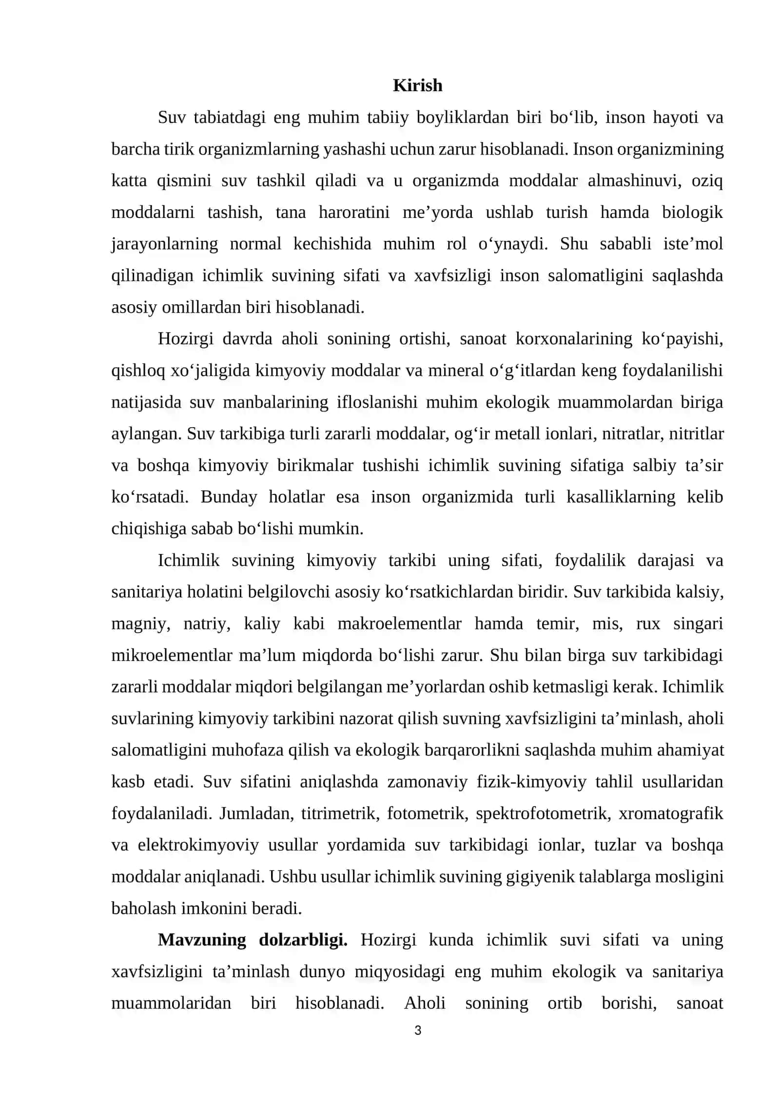 Ichimlik suvlarining kimyoviy tarkibini nazorat qilish 3